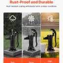 VEVOR Well Hand Pitcher Pump, 25 ft Maximum Lift, Antique Cast Iron Manual Hand Water Pump, NPT 1-1/4 in Connection, Easy Installation, Old Fashioned for Outdoor Garden, Pond, Backyard, Farm, Black
