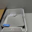 Stainless Steel Litter Box | XL Enclosed Cat Litter Boxes with Lid for Big Cats | High Sided, Anti-Urine Leakage | Non-Stick Bottom & Includes Litter Mat & Metal Scoop (Silver Gray)