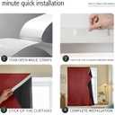 JILRON Adhesive Curtain 100% Blackout No-Drill Easy Install for Bedroom Blinds Light Blocking (Burgundy-47 W x 63" L-1P)