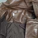 PRETTYGARDEN Women's Faux Leather Motorcycle Jacket Trendy Fall Spring Clothes Oversized Zip Up Winter Coat Outerwear (Medium, Dark Coffee)