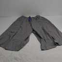 chouyatou Women's Cotton Linen Pants Elastic Waist Plaid Gingham Wide Leg Capri Palazzo Pants XXL Black Gingham