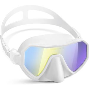 Swim Goggles with Nose Cover for Adults, Diving Mask for Men Women, 180 Wide View, Leak-Proof Snorkeling Mask