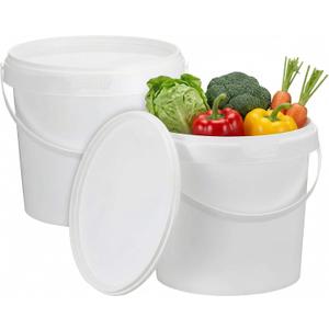 HEMOTON White Plastic Pail 2pcs White Plastic Bucket with Handle Lid 2L Industrial Paint Pail Container Bucket Pigment Buckets Empty Paint Can for Storage Fish Water