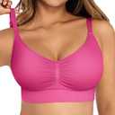 Lover-Beauty Wireless Bras for Women Push Up Full Coverage Seamless Everyday Bras Padded Sports Bra with Adjustable Straps, XL