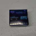 Mini RC Car, 1/64 Scale Mini Remote Control Monster Truck with Trailer, 2.4Ghz & APP Remote Control, Rechargeable Alloy Shell Mini RC Cars with Lights, Speed/Steering Adjustable (Blue-b)