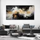 JuhaiArt Large White Wall Art Abstract Canvas Picture for Office, 59"L x 29"W