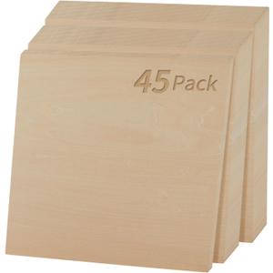 12 x 12 x 1/8 Inch A/AA Garde Baltic Birch Plywood 3mm Plywood Sheets 45Pcs Basswood Sheets with Smooth Surface Perfects for Laser Cutting, Engraving, Crafting, DIY Projects