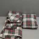 Comfort Spaces Cotton Flannel Sheets King Size, Ultra Soft Flannel Sheet Set with 14" Elastic Pocket , Plain Print Warm Flannel Bedding, Scottish Plaid Red 4 Piece