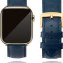 Leather Watch Bands Compatible with Apple Watch 49mm 46mm 45mm 44mm 42mm 41mm 40mm 38mm, Top Grain Leather Replacement Straps for iWatch Series 11 10 9 8 7 6 5 4 3 2 1 SE3/2/1 Ultra3/2/1