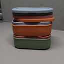 Layhit 4 Pcs Silicone Bento Box Lunch Box for Adult, 23.7 oz Reusable Sandwich Containers Food Storage with Lids Airtight for Lunch Meals Snacks, Dishwasher Freezer Safe (Brick Red Orange Multicolor)