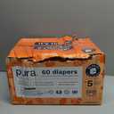 Pura Size 5 Eco-Friendly Diapers (24-35 lbs) Totally Chlorine Free (TCF) Hypoallergenic, Soft Organic Cotton, up to 12 Hours Leak Protection, Allergy UK, 3 Packs of 20 (60 Diapers)