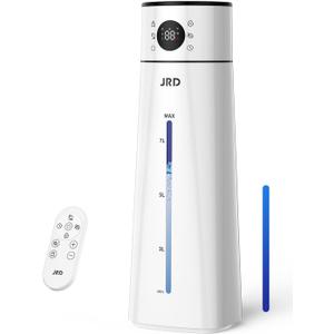 JRD 8L/ 2.1Gal Humidifier Large Room, Ultrasonic Cool Mist for Bedroom, Quiet Humidifier with Remote Control, 10 Mist Modes, 24H Timer, 40H Run, AI Mode, Night Light for Home Office Baby Pets-White