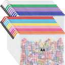 JARLINK A4 Letter Size 24 Pack 10 Colors Zipper Mesh Document Pouch, Mesh Bags for Board Games & Puzzles, Waterproof Document Zipper Pouches for Office School Supplies, Toys, Cosmetics Travel Storage