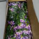 VIERENA 4 Bundles Artificial Hanging Morning Glory Flowers for Outdoor, Realistic Hanging Flowers Silk Fake Morning Glory with Faux Eucalyptus for Yard Garden Porch Patio Balcony Home Decor (Purple)