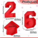 Tellingyou 3 Pcs 13.7" 2026 Graduation Fillable Letter, Plastic Number Trays for Food 2026, Charcuterie Number, Grad Fillable Letter for Class of Congrats Grad Party Supplies(2026,Red)