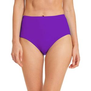 Micosuza Women's Swim Bottom High Waist Retro Basic Full Coverage Bikini Tankini Swimsuit Briefs (16, Purple)