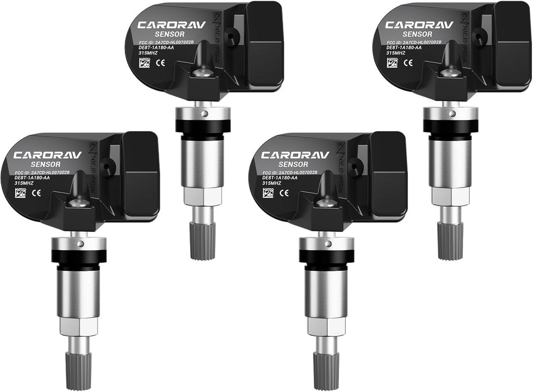 TPMS Sensor Ford, 315MHZ Tire Pressure Monitoring System Sensor Compatible for Ford F150 F250 F350 Mustang Focus Fusion, Lincoln MKS MKZ Replaces DE8T-1A180-AA 9L3Z-1A180-AF 4-Pack