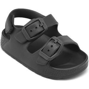 ChayChax Toddler Boys Girls Double Buckle Sandals Children's Adjustable Back Strap Water Sandal (Grey)