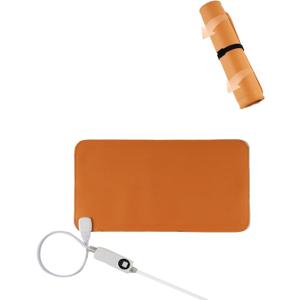 Electric Heated Floor Mat Under Desk - 110V Foot Warmer 22x12 for Office & Home, Fast Graphene Heating (5 Min), Adjustable Temp 140F, Waterproof PU Leather, Auto Shut-Off - Silent & Portable