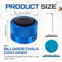1 Pcs Round Pool Chalk Holder Blue Magnetic Chalk Pool Billiards Accessories Portable Cue Head Tool Box Cubes Cases Container for Billiard Cue Tip Tool Table Snooker Practical Accessories