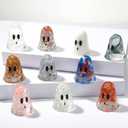 Civaner 10 Pcs Halloween Ghost Figurines Decor Resin Ghost Sculpture Statue Halloween Decorations Spooky Tiered Tray Decor for Indoor Home Party Table Centerpieces Tabletop Shelf Gifts