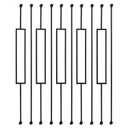 10 Pack Iron Balusters Staircase Rectangular Hollow Stair Spindles Square Craft Spindles Balusters 1/2" Square Balusters for Staircase Interior with Iron Baluster Swivel Shoes