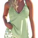 ROSEWE Women's Tankini Bathing Suits, Two-Piece Smocked Swim Dress, Print Swimsuits with Board Shorts Light Green M