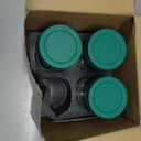 EDELHAUS 4 Pack Glass Salad Jars with Lids for Meal Prep, Leakproof Container with Two Small Built in Cups for Wet/Dry Separation for Salad Dressing and Ingredients, 32oz Mason Jars (Dark Green)
