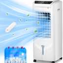 Uthfy 1800 CFM Evaporative Air Cooler, 32 Inch Swamp Cooler Air Conditioner with 4.2 Gal Water Tank, 120Oscillation, 12H Timer, 3 Speed, 4 Modes, Remote, Portable Cooling Fan for Bedroom, Living Room