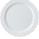 Upassion 100 Pieces White Plastic Plates - 10.25 inch White Dinner Disposable Plates - Premium Hard Disposable Dinner Plates - Party Supplies for Birthdays, Celebrations, Wedding and Events