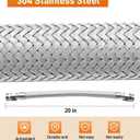 Industrial Grade Compressor Jumper hose, With 1/2" NPT Male 23" Length 450 PSI &750F, And Two 1/2" Male Adapters (Both Sides Fittings Rotate Freely), Flexible Stainless Steel Metal Hose