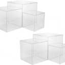 Red Co. Set of 3 Crystal Clear Acrylic Cube Display Nesting Riser Stands with Hollow Bottoms | Transparent - 2-Pack