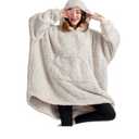 Cozy Sherpa Wearable Snuggle Blanket Hoodie for Adults Women Men Kids Gift Idea, Oversized Blanket Sweatshirt, Super Warm Light Weight
