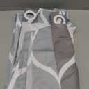 Yiatn No Hook Grey Shower Curtain with Snap in Liner, Geometric Waterdrop Design,Waterproof and Washable Shower Curtains, 71x74 Inch