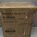 BONSEN Shredders for Home Office, 8-Sheet Cross Cut Credit Card Shredder, Small Paper Shredder for Home Use with 4 Gal Bin, P-4 High Security Level, White (S3101-W)