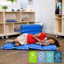 Children's Factory Tough Duty Toddler Nap Mats, 2 inch Thick Toddler Sleeping Mats for Preschools and Daycares, Comfortable and Soft 4 Section Folding Nap Pad