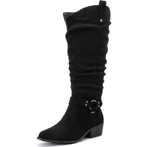 Luoika Women's Extra Wide Calf Knee-High Boots (7 X-Wide, Blackmf 109)