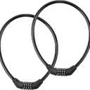 2 PACK Bike Locks Cable,Anti Theft Bicycle Lock Chain,4 Digit Security Resettable Bike Combination Lock Self Coiling Combination Cable Combo Bike Locks Without Mounting Bracket,2 Feetx1/2 Inch (Black)