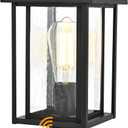 Outdoor Dusk to Dawn Post Light Fixture with Glass, Aluminum Light Post Lamps for Patio, Yard, Garden, Porch