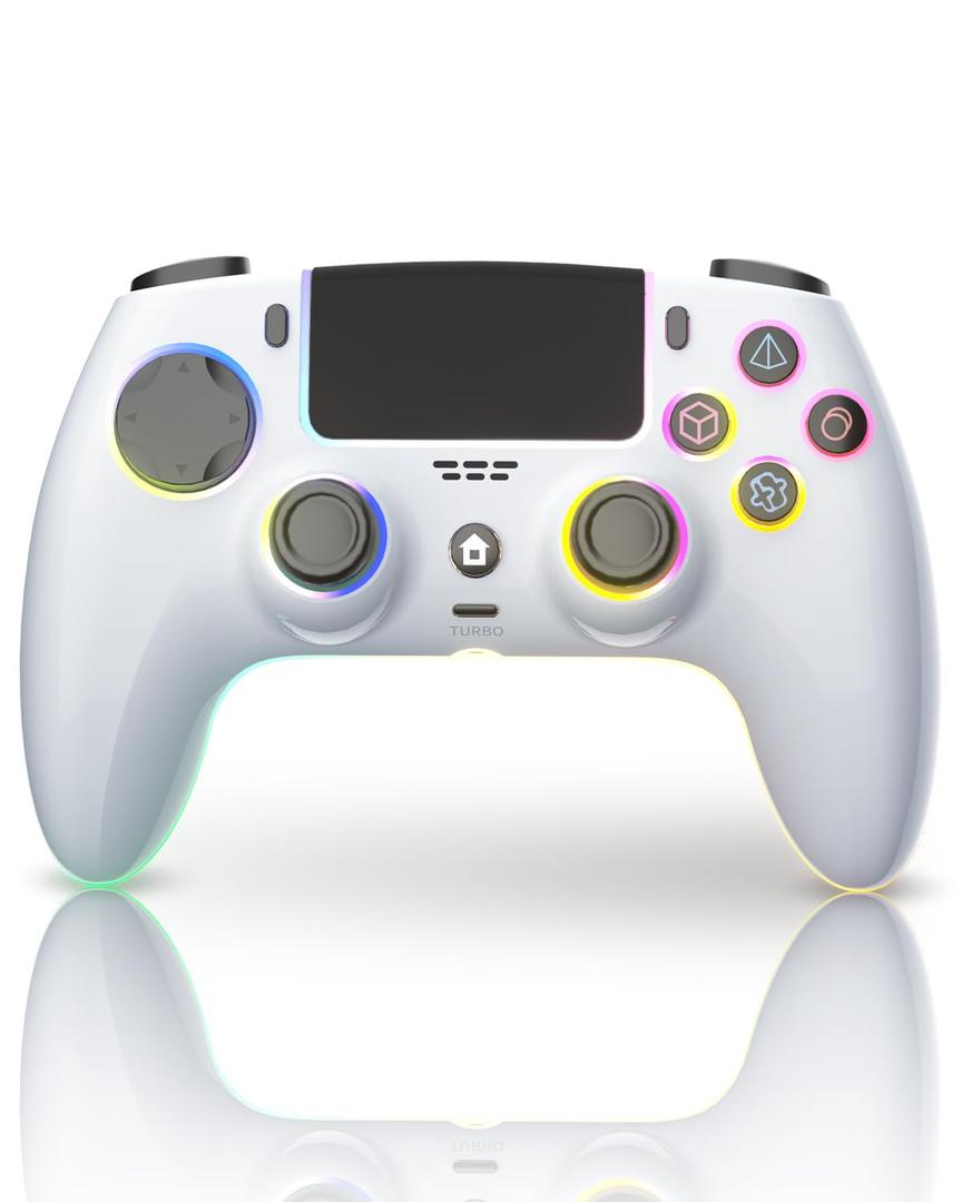 ThinTree Wireless Controller Compatible for PS-5/Pro/Slim/PC, Hall Effect Sticks & 7 RGB LED Mode & haptic Feedback & 1500 mAH Battery & Motion Sensing, 3.5mm Audio Jack