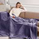 Electric Blanket Full Size Heated Blanket 72"x84" Soft Flannel Heating Blanket with 5 Heating Levels & 10 Hours Auto Off, Warm Gifts for Grandma & Grandpa & Seniors Purple