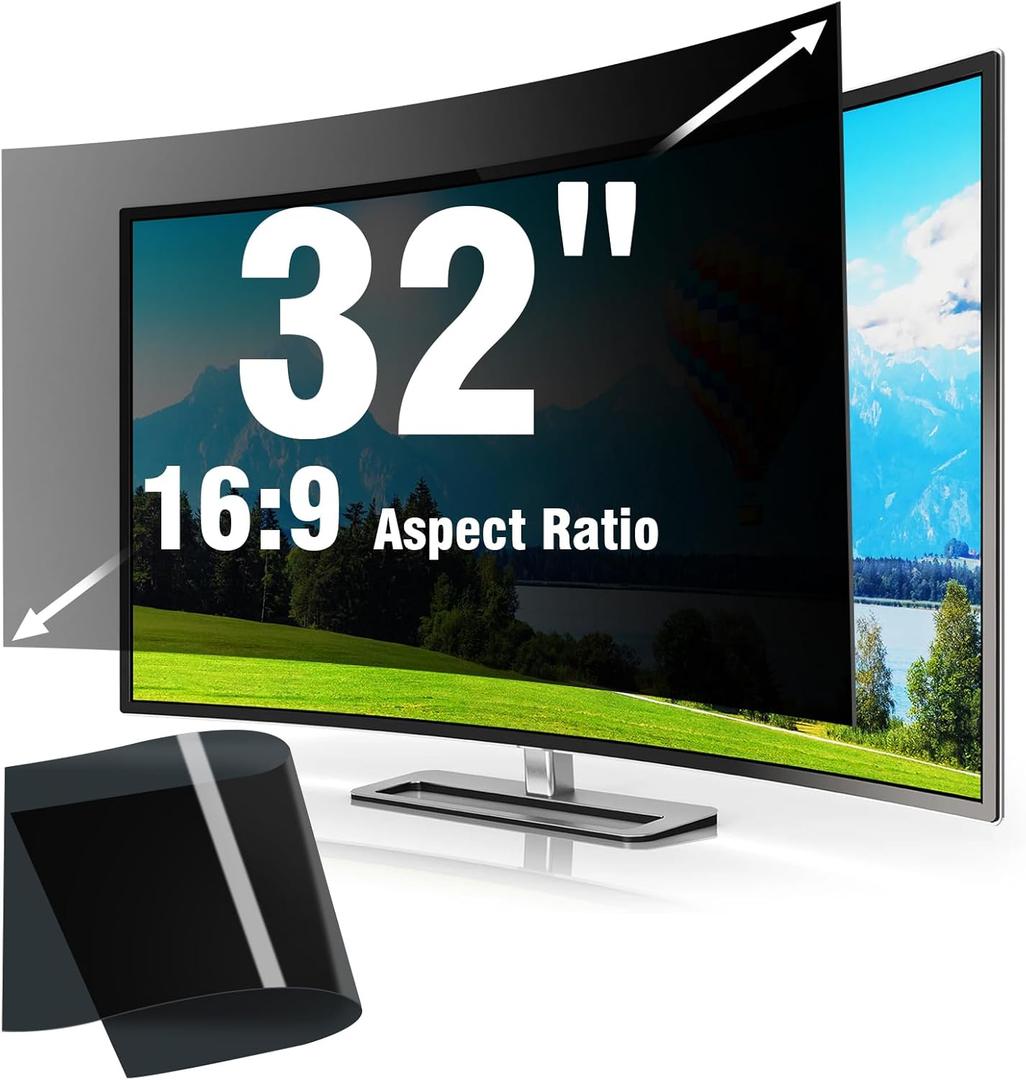 [2026 New] 32 Inch Computer Monitor Privacy Screen Filter - Eye Protection Anti Glare Blue Light Filter, 32 inch Monitor Protector Film
