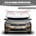 1 PC Car Front Windshield Sun Cover, 55.1" x 27.5" Thickened Double-Sided Bubble Insulation Cooling Protection, Suction Cup Installation Full Coverage Sun Shade, Universal for Cars (Silver)