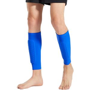 2 Pack Soccer Shin Guards Soccer Adult, Soccer Shin Guards for Kids Soccer Shin Pad with Honeycomb Pads, Shin Defender Shin Guard Sleeves, Ski Shin Guards Ski Shin Pads (X-Large, Blue)