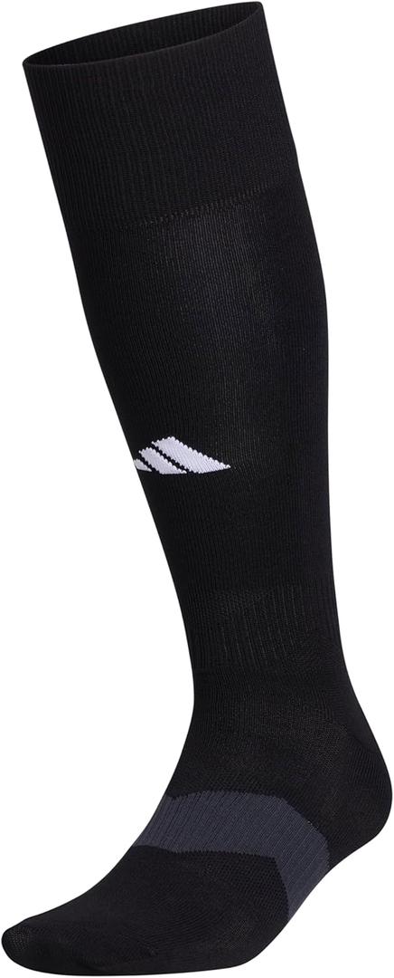 adidas Unisex Metro Soccer Socks or Calf Sleeves (1 Pair) Over-the-Calf (Small, Black/Night Grey/White/Sock)