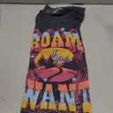 Maurices Women's/Men's "Roam If You Want To" Graphic T-Shirt – Vintage Retro Sunset Mountain Outdoor Adventure Crewneck Tee (Dark Charcoal), Size 2XL