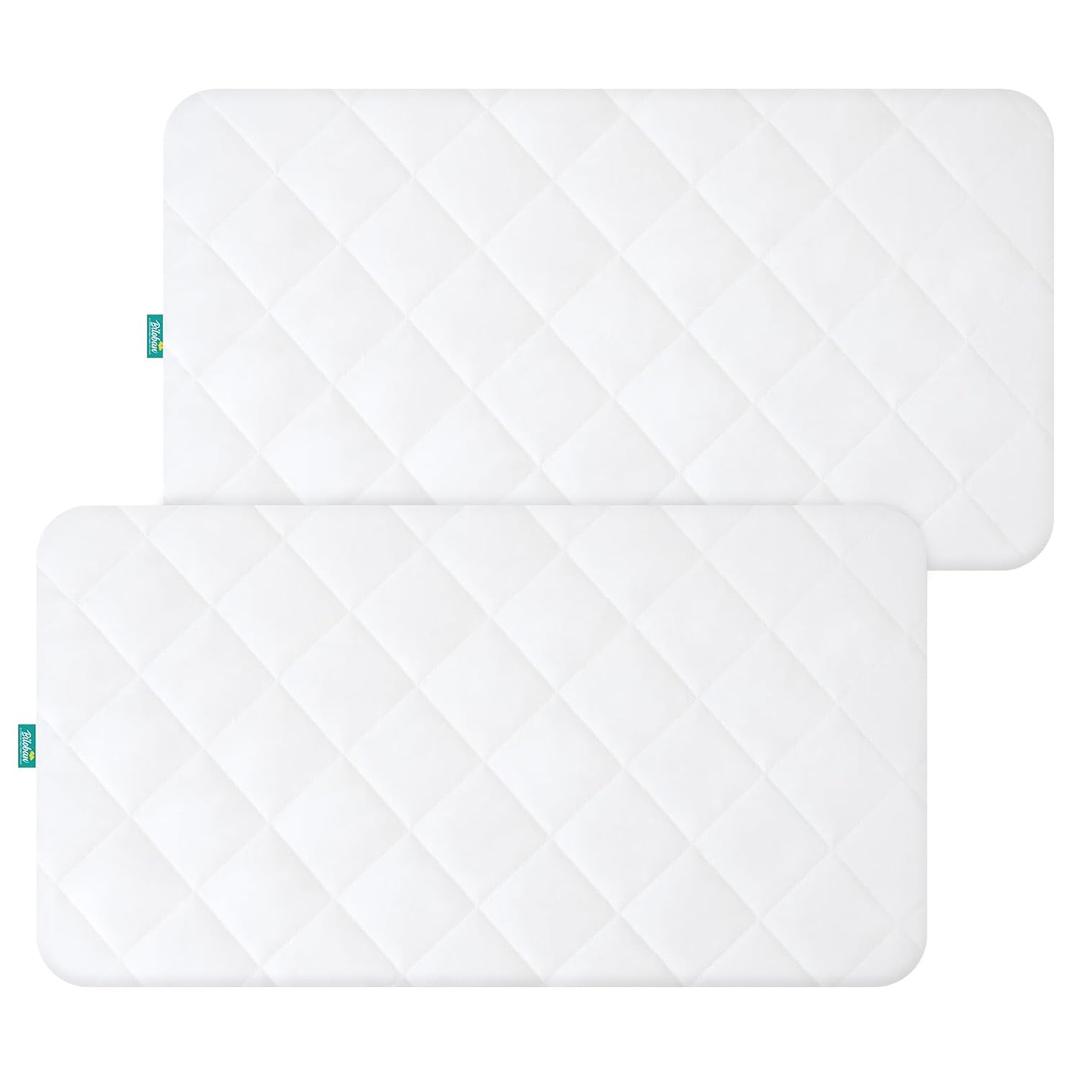 Waterproof Crib Mattress Protector 2 Pack Fitted Crib Sheets Cover Toddler Bed Mattress Pad Protector for Boys Girls, Skin-Friendly & 100% Absorbent Machine Wash