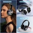 Noise Cancelling Over Ear Wireless Bluetooth Headphones with Microphone, 65h Playtime, Clear Calls, Comfort Fit for Travel (Beige)
