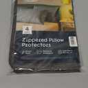 Ultra Soft Pillow Protectors with Zipper Standard Size - Set of 4 Breathable Pillow Covers - 100% Protection Against Stains, Dust & Dirt - Machine Washable (Gray)