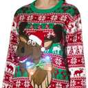 Unisex Men's Ugly Christmas Sweater LED Light Funny Novelty Knit Pullover (Medium)